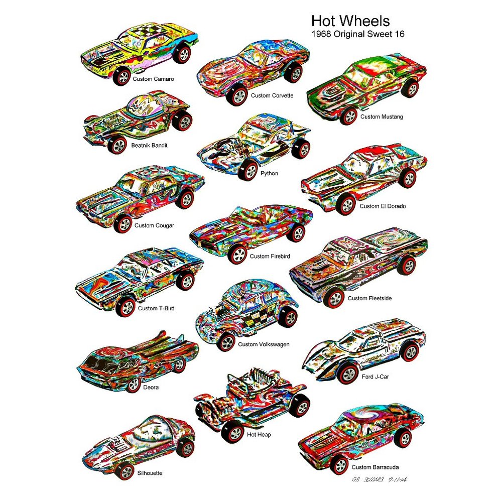Hot Wheels Sweet 16 Redline Car Racing Poster Print Wall Art 18x24